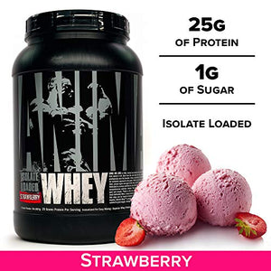 Animal Whey Isolate Whey Protein Powder – Isolate Loaded for Post Workout and Recovery – Low Sugar with Highly Digestible Whey Isolate Protein - Strawberry - 2 Pounds, AM48