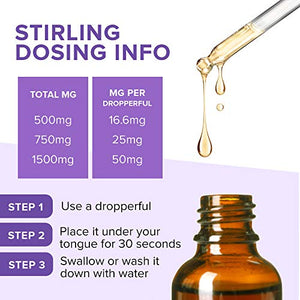 STIRLING - 750mg Real Hemp Oil Extract w/ Berry Essential Oils. Pure & Potent U.S. Grown Hemp Oil Tincture with MCT Oil. Sleep and Anxiety Relief. Maximum Strength Extract has 1000x Potency!