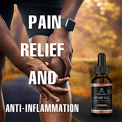 (3,000mg) Organic Hemp Oil for Pain Relief and Inflammation - Extra Strength Extract CDB CBS Cbdfx Cbdmd Oil Drops Tincture - Anxiety Stress Sleep Focus Relaxation Vaginal Dryness - Zero Cbd (4 Pack)