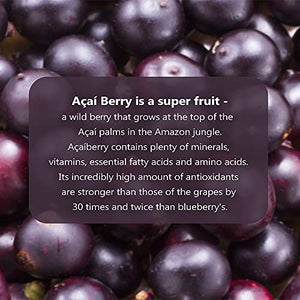 ORONIA Canada Acai Berry Powder – Premium Freeze-Dried from Brazil 120 Gram Natural Antioxidant Superfood Non GMO Gluten Free Anti Aging 20:1 Concentrate