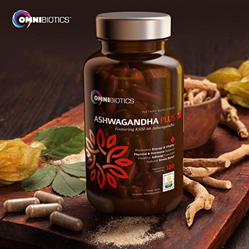 Ashwagandha Organic Capsules Clinical Strength 1300 mg with KSM-66 Ashwagandha Extract - 120 Vegan Capsules - Anxiety Relief, Stress Relief Supplement