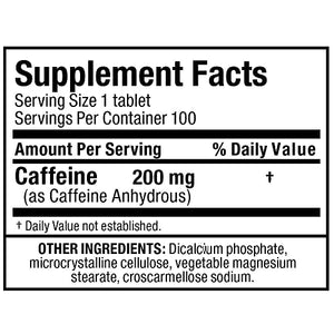 ALLMAX Nutrition Caffeine Pills, Sustained Energy & Pre - Workout Mental Focus, Fast Absorbing & Vegan, 200 mg, 100 Tablets