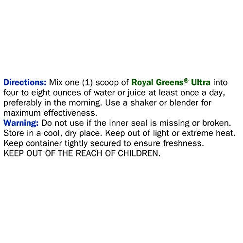 Royal Greens Ultra Superfood | Healthy Veggie Powder with Probiotics, Enzymes, Antioxidants, Wheat Grass & Greens 10.75oz (30 Day Supply)