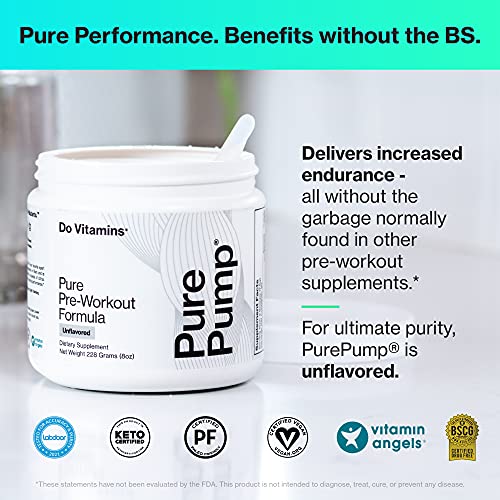 Do Vitamins PurePump Natural Pre-Workout Supplement, Clean Pre-Workout Supplement for Men and Women, Unflavored