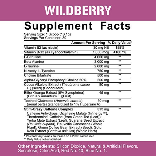 Rich Piana 5% Nutrition 5150 High Stim Pre-Workout Powder | Extreme Energy, Focus, Pumps & Endurance | 400 mg Caffeine, Citrulline, Beta Alanine, N-Acetyl L-Tyrosine | 30 Srvgs (Wildberry)