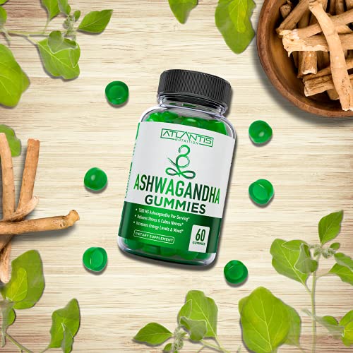 Ashwagandha Gummies - 1500MG Ashwagandha Per Serving - Relieves Stress, Improves Mood, Boosts Energy Levels & Strengthens Immune System - Formulated with Vitamin D & Zinc - Vegan - 60 Gummies