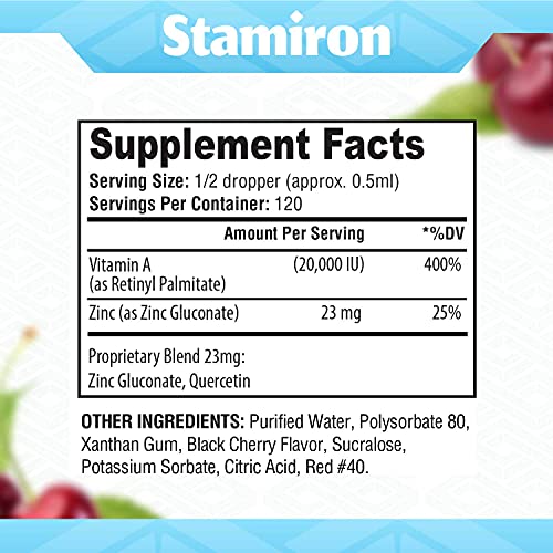 Vitamin A Liquid Zinc Drops Quercetin Supplement 20,000 IU - Immune Defense Immunity Vitamins Supplement Support Booster - VIT AZQ for Skin Health, Eye, Vision, Reproductive & Antioxidant Support