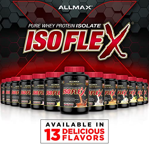 ALLMAX Nutrition - ISOFLEX Whey Protein Powder, Whey Protein Isolate, 27g Protein, Citrus Peach Sensation, 2 Pound