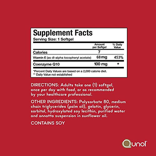 Qunol Ultra CoQ10 100mg, 3x Better Absorption, Patented Water and Fat Soluble Natural Supplement Form of Coenzyme Q10, Antioxidant for Heart Health, 240 Count Softgels