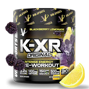 VMI Sports | K-XR Pre-Workout Energy Powder | Intense Energy Pre-Workout Drink for Men and Women | Creatine-Free | Enhanced Focus and Endurance | Pre-Workout Powder (BlackBerry Lemonade, 30 Servings)