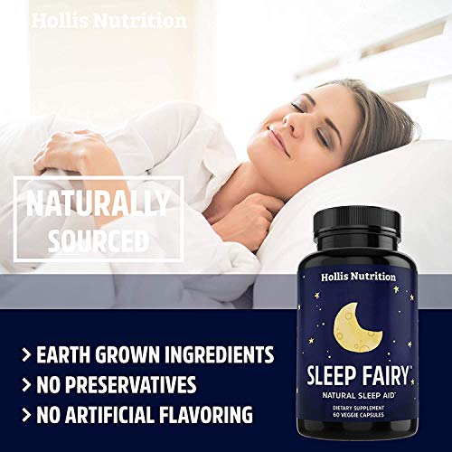 Sleep Fairy Natural Sleep Aid | Non-Habit Forming | Herbal Sleeping Pills for Adults w/Valerian Root, Chamomile, GABA, Melatonin | Insomnia Supplement | Promotes Healthy Sleep Cycle | 60 Vegan Caps