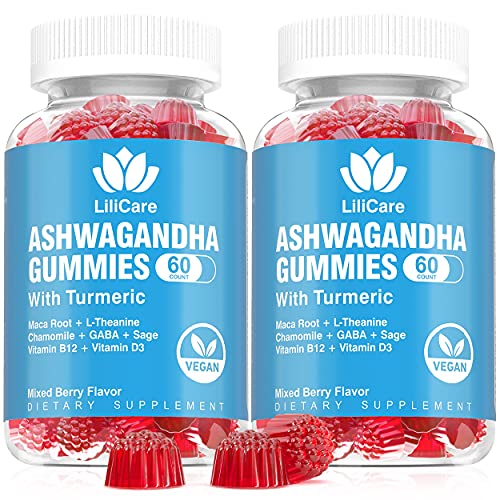 2 Pack Ashwagandha Gummies, 2000mg Organic Ashwa Root Extract Supplement for Women & Men - 120 Count