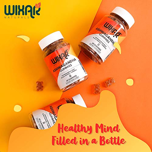 Wixar Naturals Ashwagandha Gummies with Turmeric and Black Pepper Extract - Herbal Gummy Supplement for Stress Relief, Anti Anxiety, Relaxation, Mood Immune & Thyroid Support