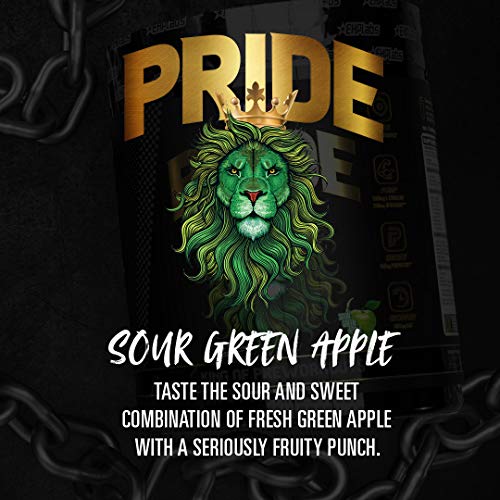 Pride by EHPlabs Pre-Workout Supplement - Energy Booster, Sharp Focus, Epic Pumps & Faster Recovery - 40 Servings (Sour Green Apple)