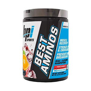 BPI Sports Best Aminos BCAA and Glutamine Supplement, Fruit Punch, 8.82 Ounce