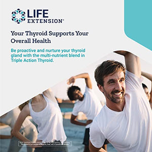 Life Extension Triple Action Thyroid Comprehensive Thyroid Health Supplement with Vitamins A, B, Iodine, Magnesium, L-Tyrosine, Ashwagandha & Ginseng – Non-GMO, Gluten-Free - 60 Capsules