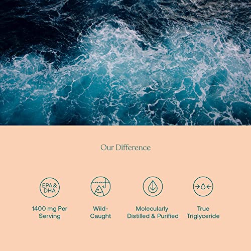 True Grace Omega-3 Fish Oil 2000mg Triglyceride Form Highly Concentrated EPA+DHA Brain, Heart, Joint & Immune Health Support Supplement-Wild-Caught, Molecularly Distilled,Purified,Non-GMO-60 Softgels