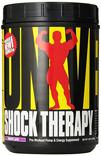 Universal Nutrition Shock Therapy Pre-Workout Pump & Energy Supplement, with BCAA complex, Creatine, and Electrolytes - Grape - 42 Servings