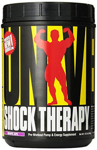 Universal Nutrition Shock Therapy Pre-Workout Pump & Energy Supplement, with BCAA complex, Creatine, and Electrolytes - Grape - 42 Servings