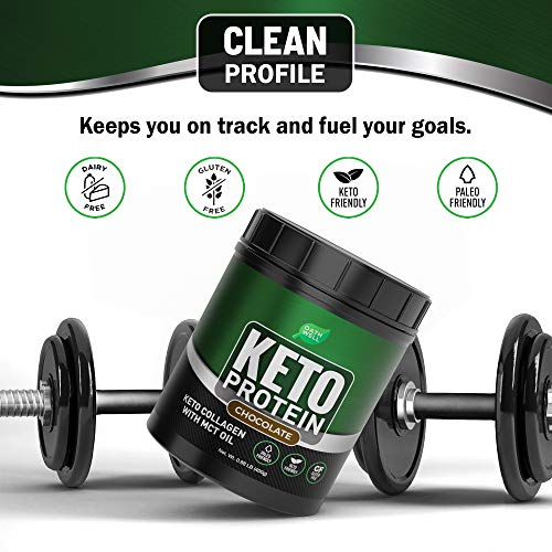 OATHWELL Keto Chocolate Protein Powder Meal Replacement Shake | Ultimate Brain + Body Fuel | Rich, Indulgent Keto Food Fat Bomb Protein Powder | Collagen Peptides Powder with MCT Oil,400g