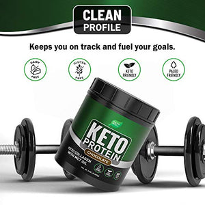 OATHWELL Keto Chocolate Protein Powder Meal Replacement Shake | Ultimate Brain + Body Fuel | Rich, Indulgent Keto Food Fat Bomb Protein Powder | Collagen Peptides Powder with MCT Oil,400g