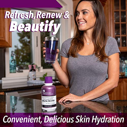 Rejuvicare Liquid Collagen Beauty Formula with Amino Acids, Protein and Biotin, Delicious Grape Flavor, Purple 16 oz ,32 servings