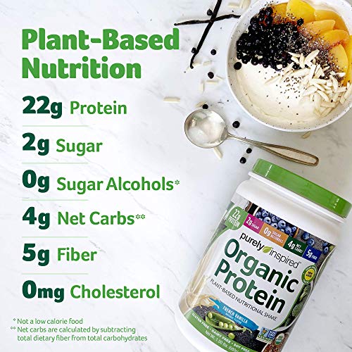 Plant Based Protein Powder | Purely Inspired Organic Protein Powder | Vegan Protein Powder for Women & Men | 22g of Plant Protein | Pea Protein Powder | Vanilla Protein Powder, 1.5 lb (17 Servings)