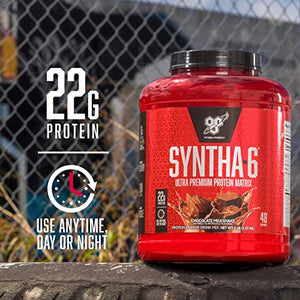 BSN SYNTHA-6 Whey Protein Powder, Micellar Casein, Milk Protein Isolate Powder, Cookies and Cream, 48 Servings (Package May Vary)