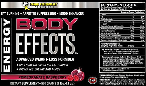 Power Performance Products Body Effects Pre Workout Supplement, Pomegranate Raspberry, 570 grams