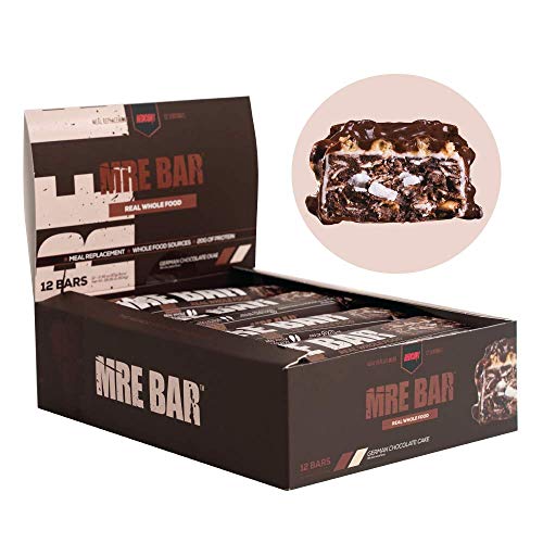 Redcon1 MRE Bar - Meal Replacement Protein Bar (1 Box / 12 Bars), Real Whole Food Sourced Protein, Real Food Taste, 20G Protein (German Chocolate Cake)