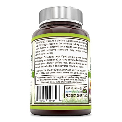 Pure Naturals Quercetin with Bromelain, Veggie Capsules -Reduces Sign of Aging* -Supports Healthy Immune Response* (120Count)