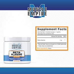 Beta-Alanine Powder - Improved Recovery & Muscle Energy - 250 Grams - Muscle Empire