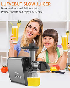 2021 Masticating Juicers for Leafy Greens Tomato Celery Carrot Wheatgrass, Cold Press Slow Juicer Machine Quiet Motor Easy Clean, Vegetable and Fruit Juice Extractor BPA-Free Dry Pulp Dishwasher Safe