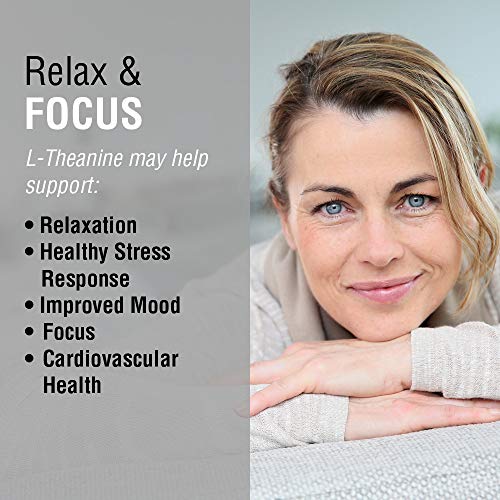 Solaray L-Theanine 200mg w/Green Tea Leaf 100mg | Relaxation, Stress, Mood & Focus Support w/Out Drowsiness | 45 VegCaps