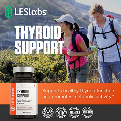 LES Labs Thyroid Support, Natural Supplement for Thyroid Health, Metabolism & Thyroid Hormone Levels, 60 Capsules