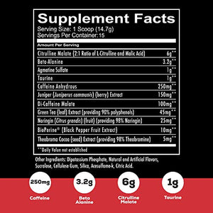 Redcon1 Total War - Pre Workout, 15 Servings, Boost Energy, Increase Endurance and Focus, Beta-Alanine, 350mg Caffeine, Citrulline Malate, Nitric Oxide Booster - Keto Friendly (Dark Ice)