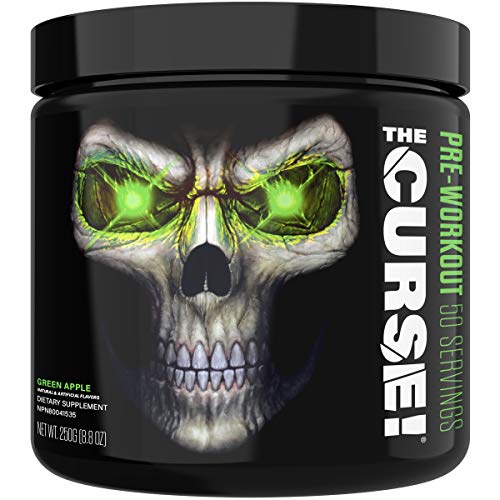 JNX Sports The Curse! Pre Workout Supplement - Intense Energy & Focus, Instant Strength Gains, Enhanced Blood Flow - Nitric Oxide Booster with Creatine & Caffeine - Men & Women | Green Apple | 50 SRV