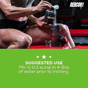 Redcon1 Total War Preworkout - 30 Servings, Boost Energy, Increase Endurance and Focus, Beta-Alanine, Caffeine (Green Apple)