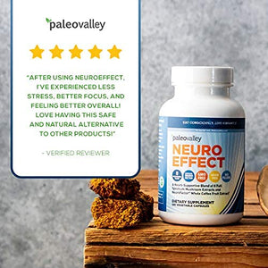 Paleovalley NeuroEffect - Neuro Mushroom Coffee Nutritional Supplement for Stress Relief, Focus, Memory and Energy Support - 3 Pack - 8 Full-Spectrum Mushrooms and Whole Coffee Fruit Extracts