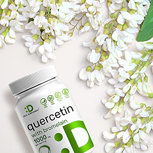 Quercetin 1000mg 2-1 Formula, Bromelain with Quercetin Supplements, 120 Capsules | Anti-Oxidant and Anti-inflammatory- Support Healthy Immune Response for Men and Women
