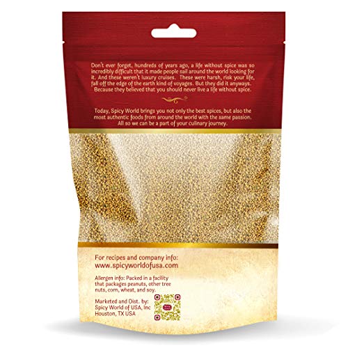 Spicy World Fenugreek Seeds (Methi) 5 Pound Bulk Bag - All Natural & Pure