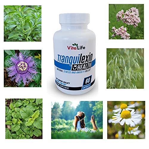 Tranquilexin - Stress & Anxiety Relief - All Natural - Extra Strength with Ashwagandha, Bacopa, Valerian & More - Tranquilene | Zen 60 Vegetal Capsules