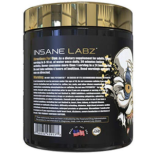 Insane Labz Psychotic Gold, High Stimulant Pre Workout Powder, Extreme Lasting Energy, Focus, Pumps and Endurance with Beta Alanine, DMAE Bitartrate, Citrulline, NO Booster, 35 Srvgs, Cherry Bomb