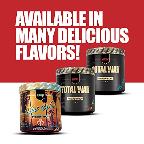 Redcon1 Total War Preworkout - 30 Servings, Boost Energy, Increase Endurance and Focus, Beta-Alanine, Caffeine (Green Apple)
