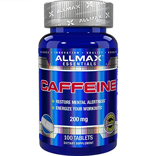 ALLMAX Nutrition Caffeine Pills, Sustained Energy & Pre - Workout Mental Focus, Fast Absorbing & Vegan, 200 mg, 100 Tablets