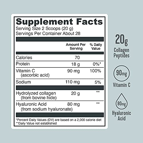 Vital Proteins Collagen Peptides Powder Supplement, Unflavored, 20 oz