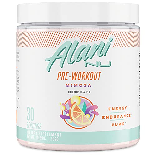 Alani Nu Pre-Workout Supplement Powder for Energy, Endurance, and Pump, Mimosa, 30 Servings (Packaging May Vary)