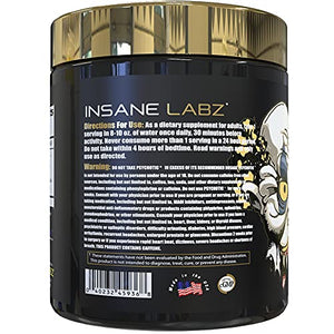 Insane Labz Psychotic Gold, High Stimulant Pre Workout Powder, Extreme Lasting Energy, Focus, Pumps and Endurance with Beta Alanine, DMAE Bitartrate, Citrulline, NO Booster, 35 Srvgs, Pina Colada