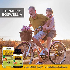 Avira Organic Turmeric Boswellia - Super Fusion with Amla, Curcumin, Bioperine, Traditional Joint Care Blend with Guggulu, Ashwagandha and Ginger Known to Support Joint and Mobility Health, Non-GMO