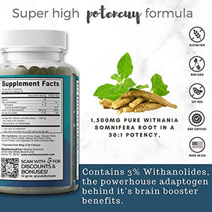 Ashwagandha Gummies by Mother Nutrient - 100 Low Sugar Gummy Made with Ashwaganda 30:1 Extract - Cortisol Stress Relief, Adrenal & Immunity Support - 1500 mg Supplement